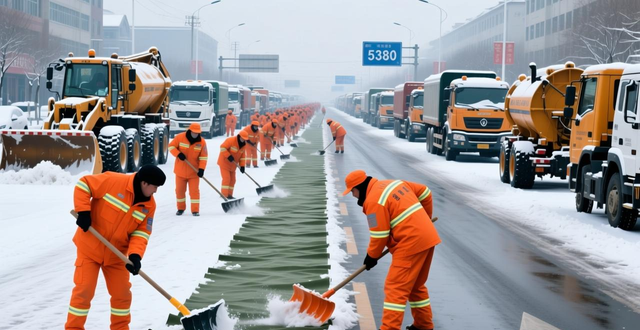 _济南城管2.4万人次上街清雪除冰_济南城管2.4万人次上街清雪除冰