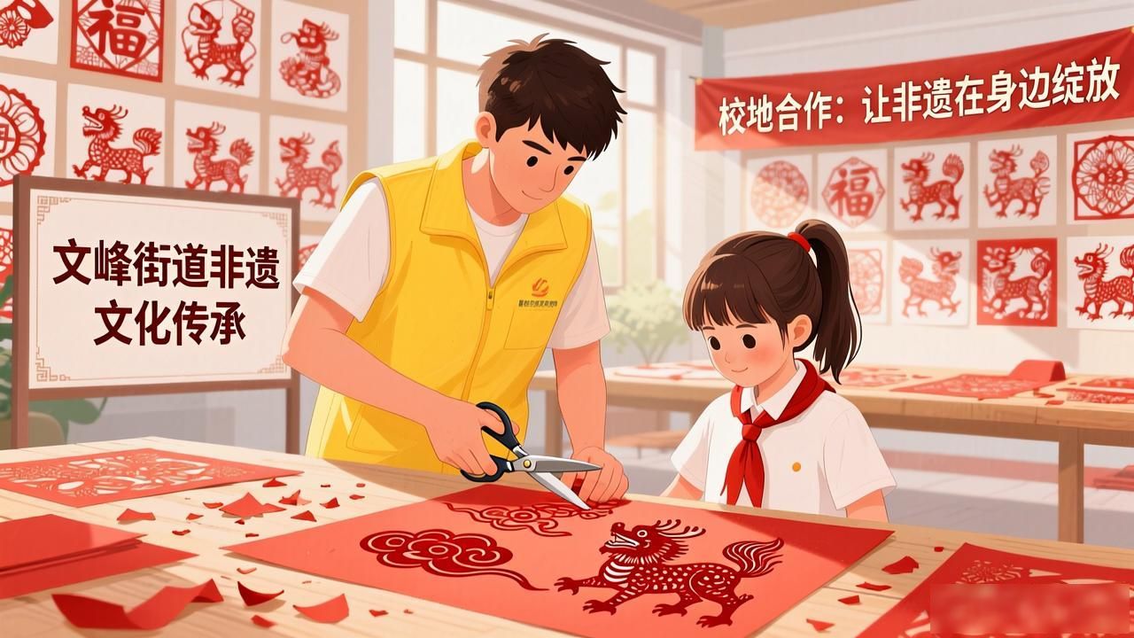 非遗剪纸润童心_非遗文化_青春薪火续华章